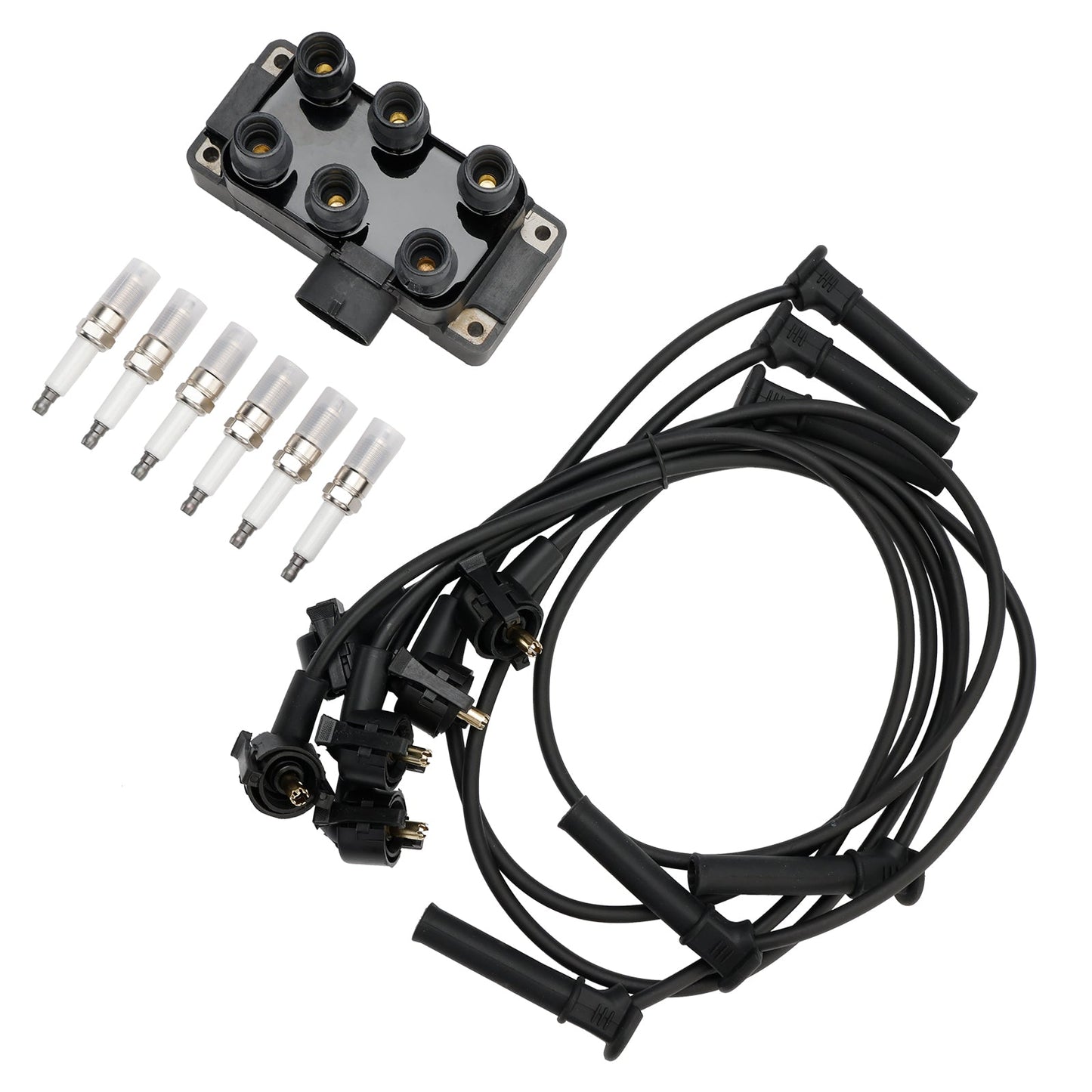 Bobina di accensione Mercury Mountaineer V6 4.0l 1998-2010+6 candele+6 cavi FD480 DG452 90TF12029A