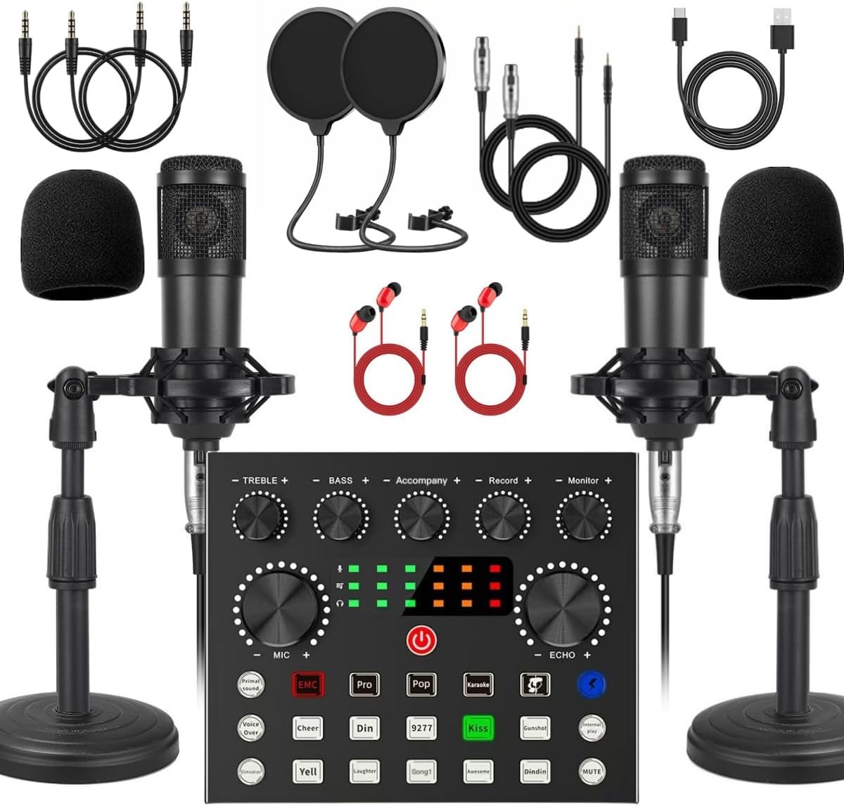 Scheda audio V8s, set di schede audio per live, podcast, registrazioni, canto, streaming e giochi.