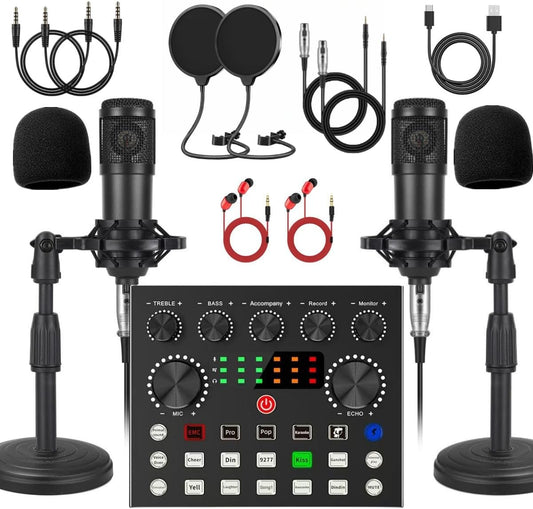 Scheda audio V8s, set di schede audio per live, podcast, registrazioni, canto, streaming e giochi.