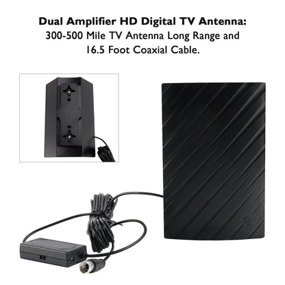 Antenna TV per interni ed esterni con doppio amplificatore Antenna TV DVB-T2 per la casa