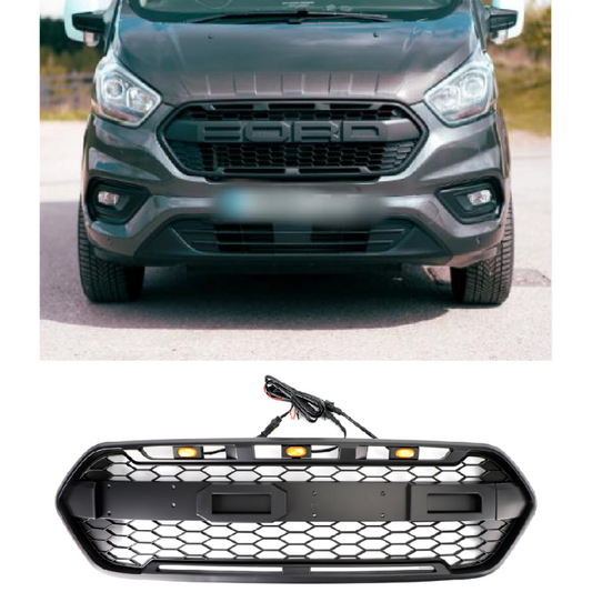 2018-2023 Matte Black Grila per paraurti anteriore per Ford Transit Custom Trail W/3LED 2467234