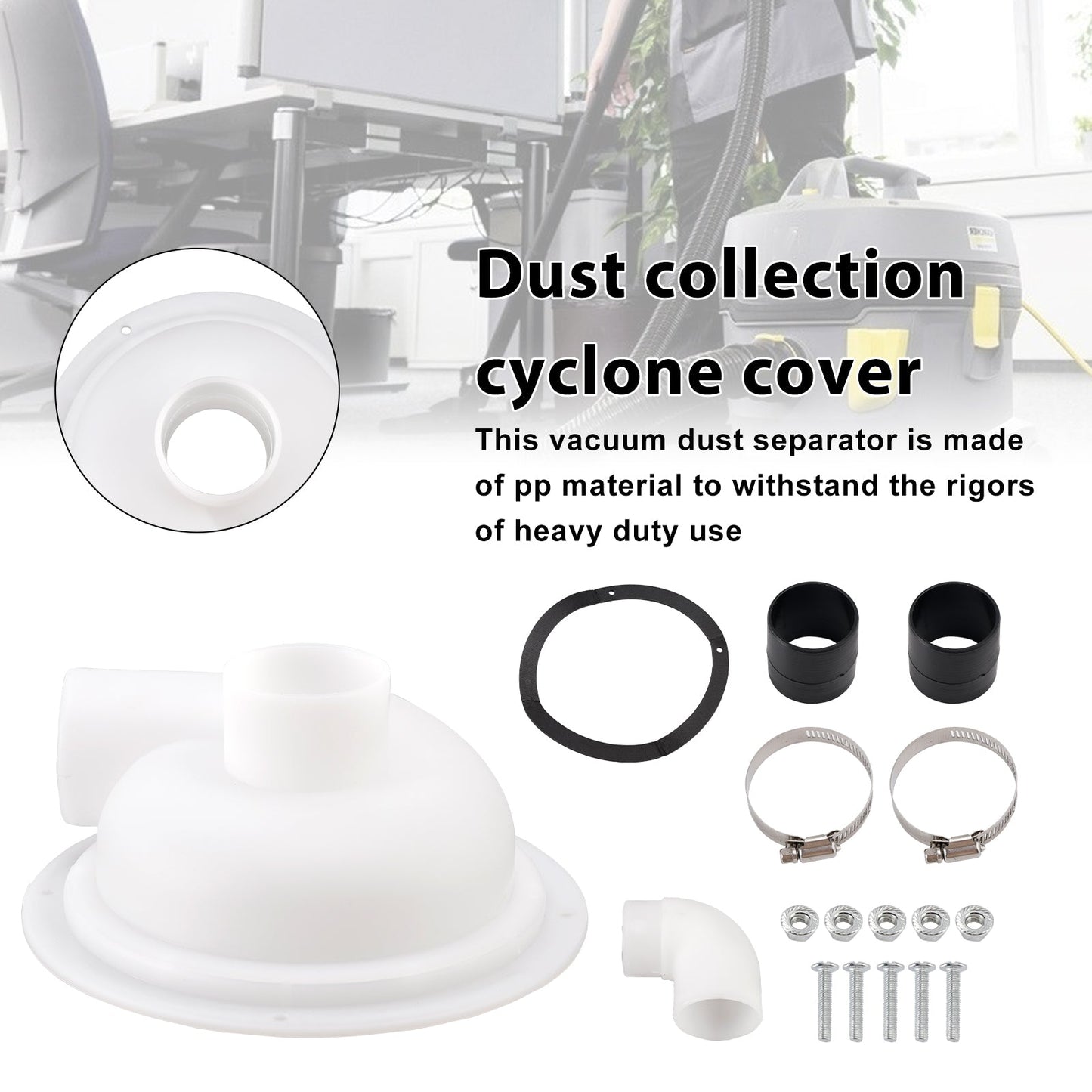Coperchio separatore ciclonico per polvere Accessorio per aspirapolvere per truciolato Aspirapolvere per gesso Separatore di polvere Accessorio per aspirapolvere