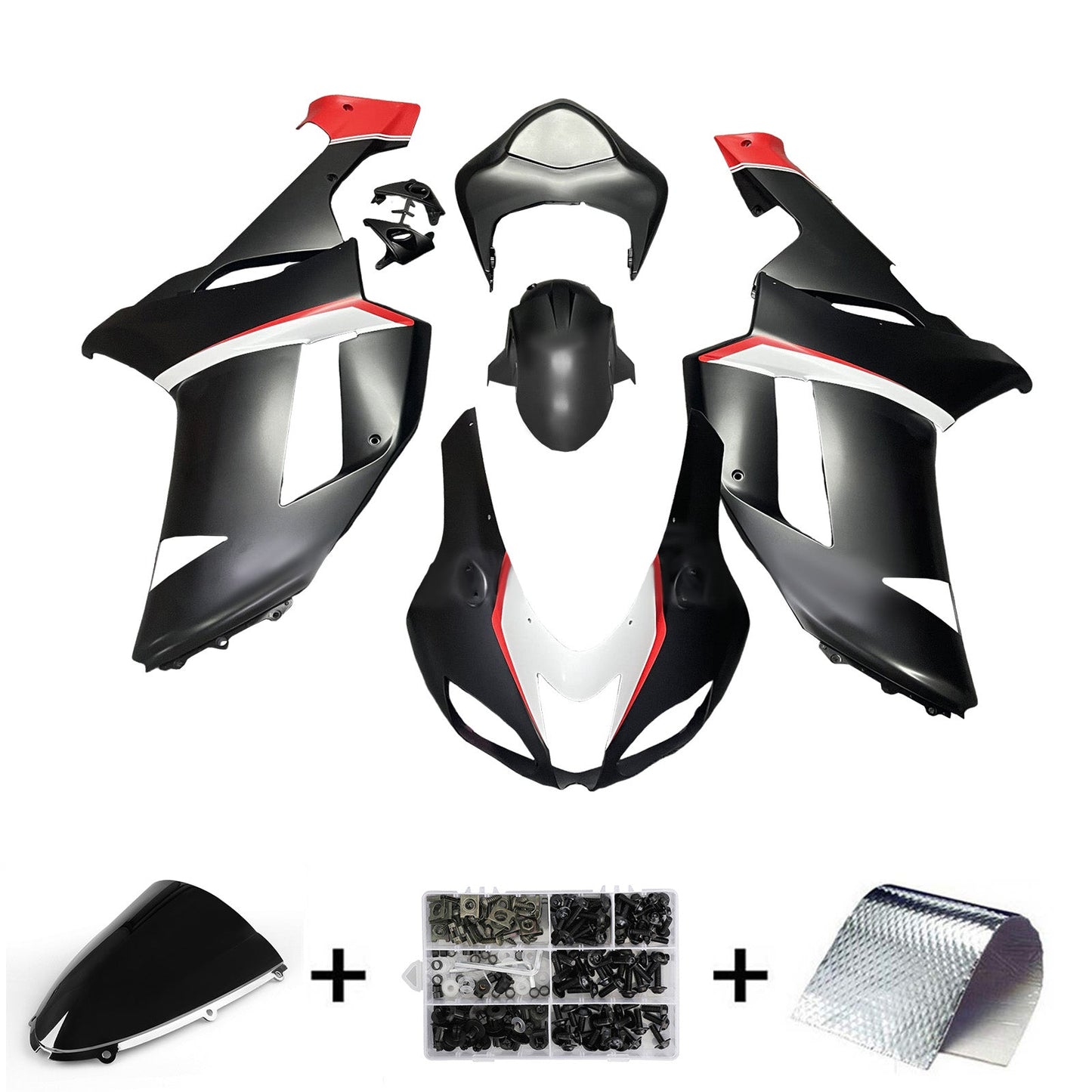 Kit carenatura iniezione in plastica ABS adatto per Kawasaki ZX6R 636 2007-2008