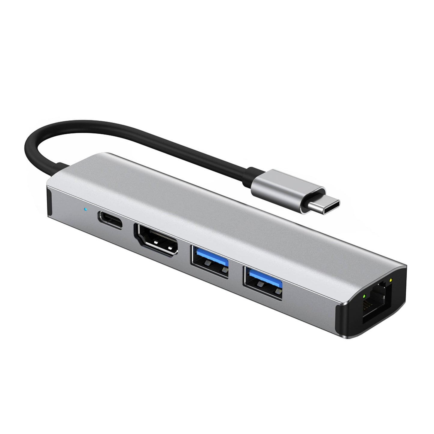 5 in 1 TYPE-C a USB3.0*1+USB2.0*1+PD100W/dati USB-C+HDMI+scheda di rete 100M per iPad