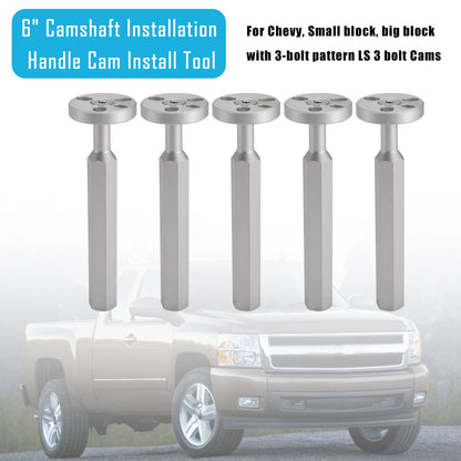 5x 6"" Maniglia di installazione dell'albero a camme Strumento di installazione della camma per Chevy con schema a 3 bulloni