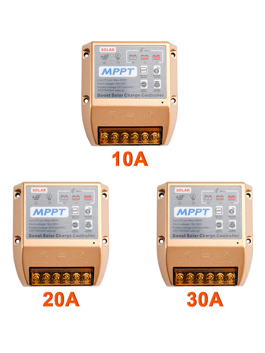 Regolatore solare MPPT Boost 10A/20A/30A 24V36V48V60V72V APP mobile Controllo intelligente