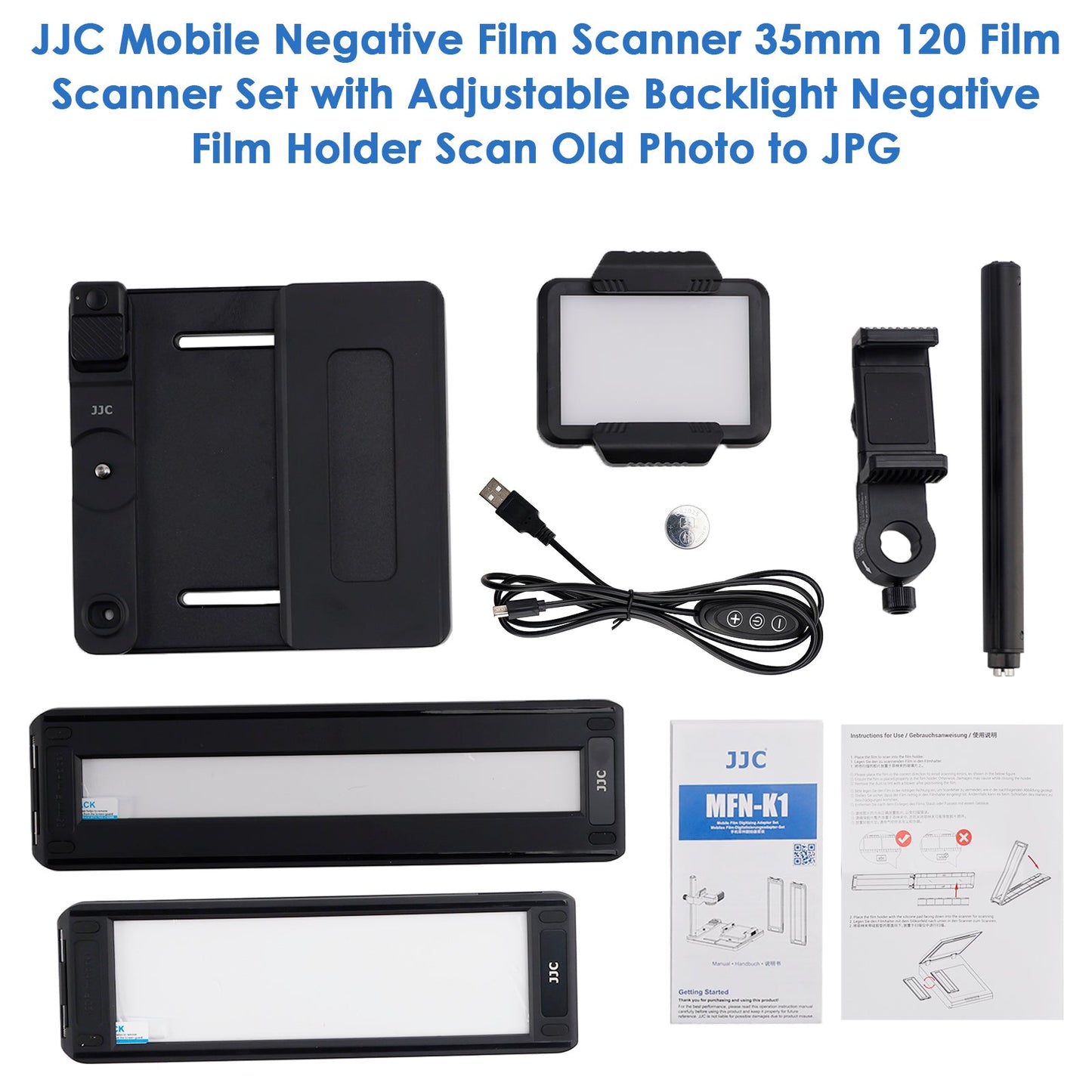 JJC Mobile Negative Film Scanner 35mm 120 Set Scanner per pellicole Scansiona vecchie foto in JPG