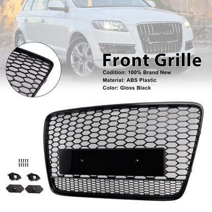 Griglia di ventilazione del radiatore per paraurti anteriore, colore nero lucido, compatibile con Audi Q7 2005-2015.