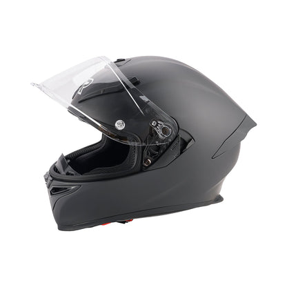 Casco da moto DOT per adulti Street Integrale Arancione Nero opaco