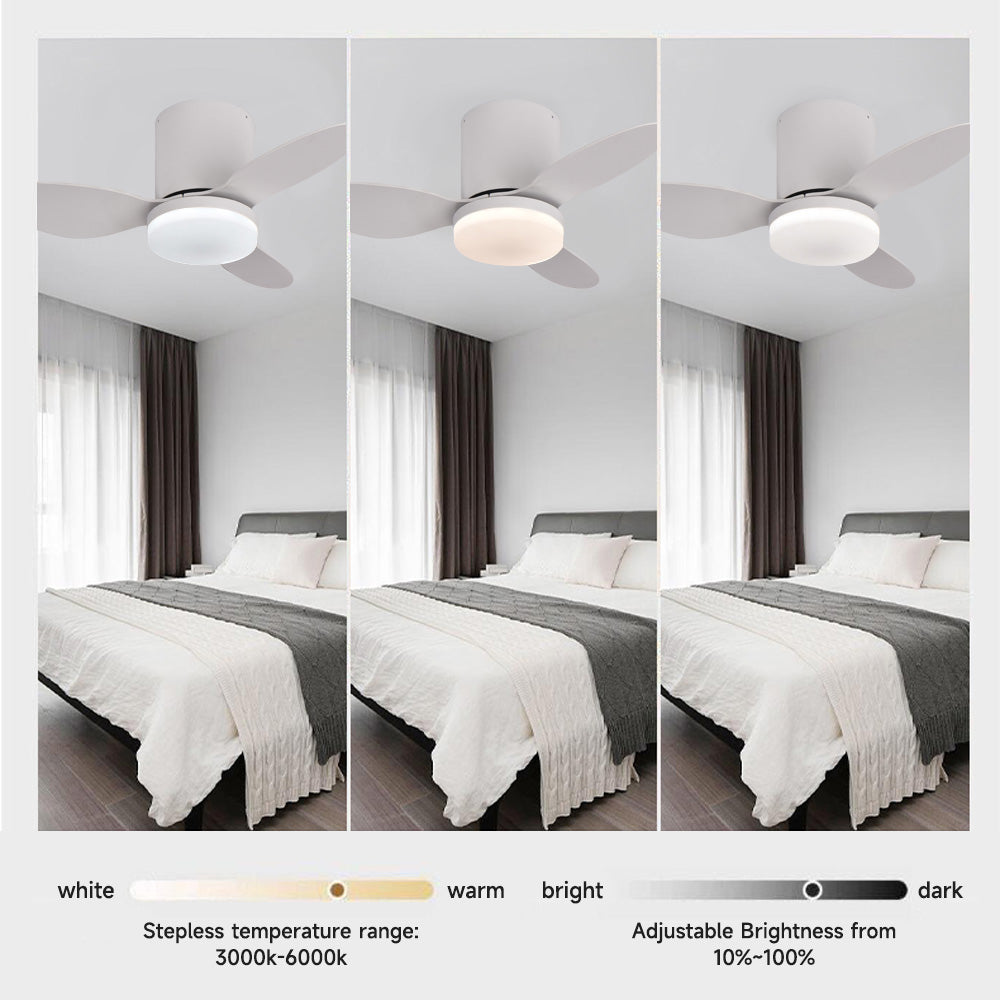 Dimmable LED  DC Motor 42” Profile Ceiling Fans with Lights Remote/App Control