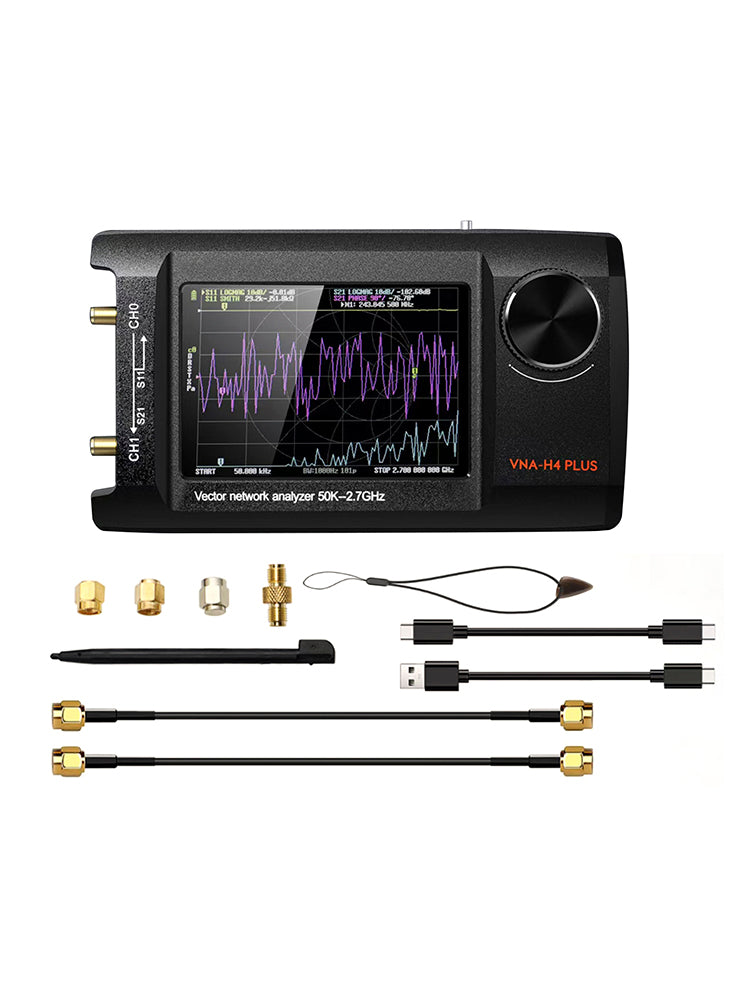 Analizzatore di rete vettoriale portatile NanoVNA Plus da 4 pollici aggiornato da 50 kHz a 2,7 GHz