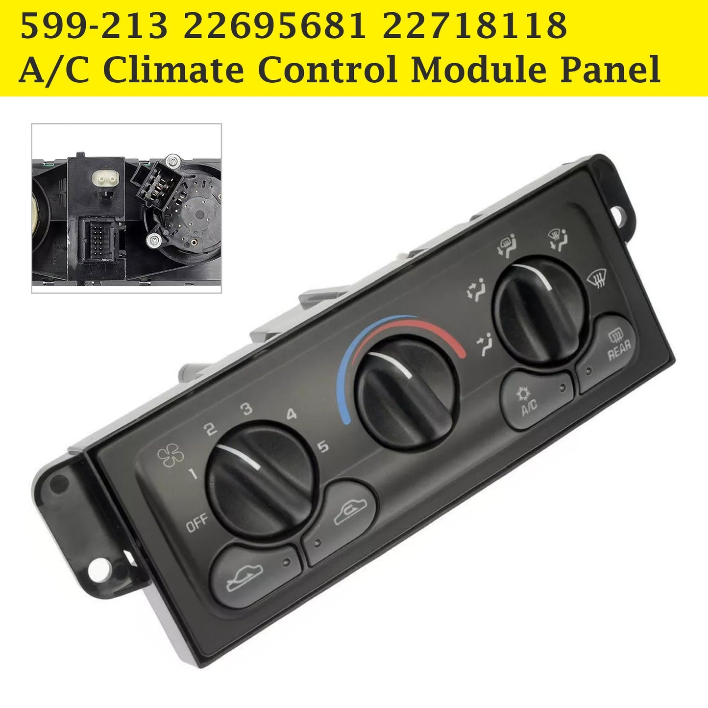 Pannello di controllo del climatizzatore A/C nuovo per Oldsmobile Cutlass 1997-1999 599-213 22695681 22718118