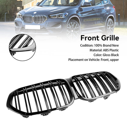 Griglia a rene anteriore nera lucida per BMW X1 F48 F49 2019-2021
