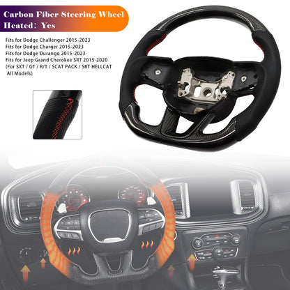 Volante riscaldato in fibra di carbonio per Dodge Charger 2015-2023