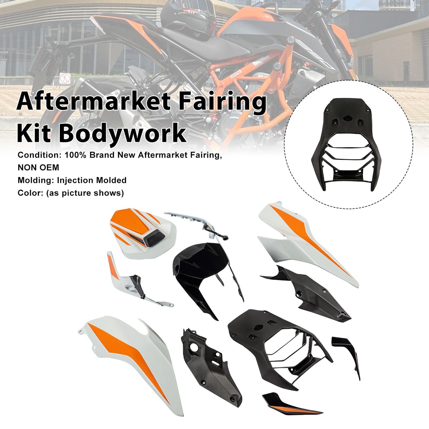 Kit di carene in plastica stampata a iniezione per Honda 390 Duke 2017-2023