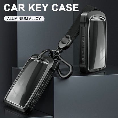 Custodia per chiave auto in TPU argentato in lega di alluminio con fibbia per Mazda CX-4 CX-5