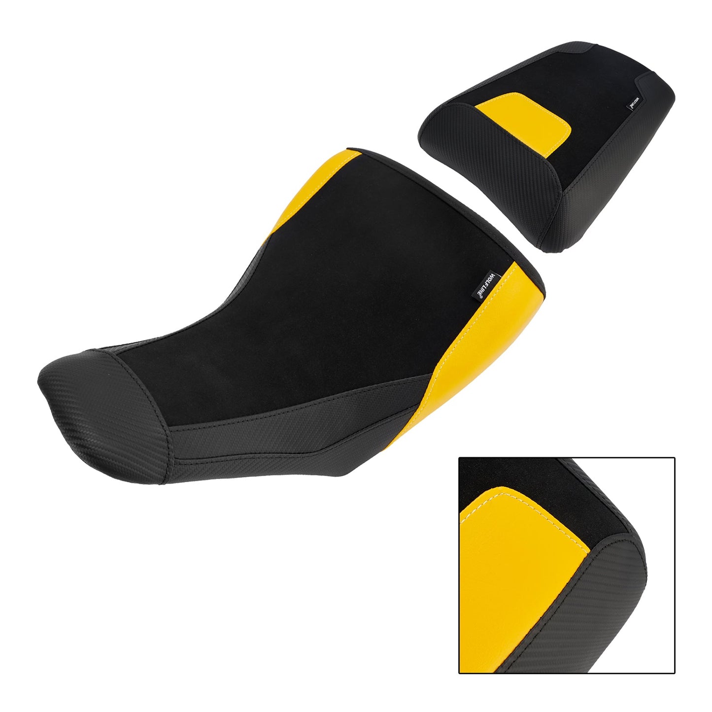 Adatto per Suzuki V-Strom DL1050 2023+ Sella anteriore e posteriore inferiore per passeggero, colore giallo