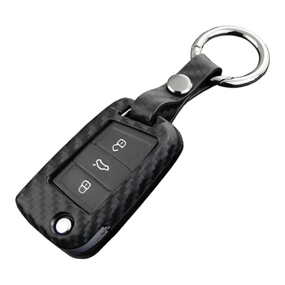 Custodia in silicone e pelle per chiave auto con fibbia per Volkswagen Golf MK7