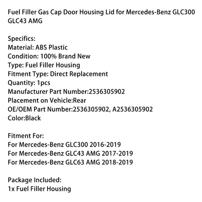 Coperchio dello sportello del tappo del serbatoio del carburante 2536305902 per Mercedes-Benz GLC300 GLC43