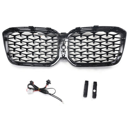 Griglia a rene per paraurti anteriore diamantata BMW X3 G01 X4 G02 2022-2025 cromata