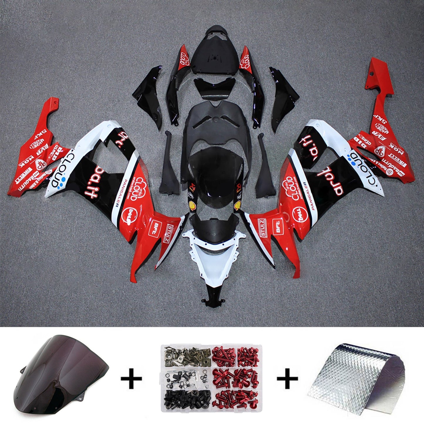 Kit carenatura iniezione in plastica ABS adatto per Kawasaki ZX10R 2008-2010