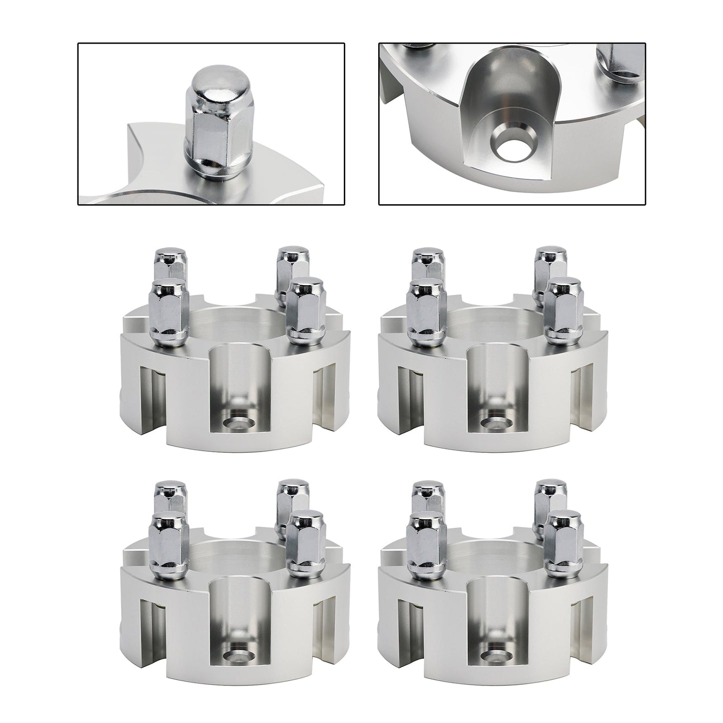 Kit distanziali per ruote Yamaha Club Car Ezgo da 2"" con cavo per carrelli da golf, dadi ruota argento