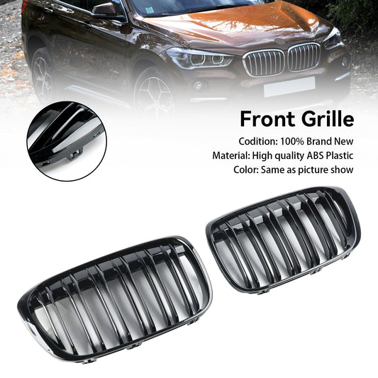 Griglia per rene anteriore nera lucida BMW X1 F48 F49 2PCS 2016-2019