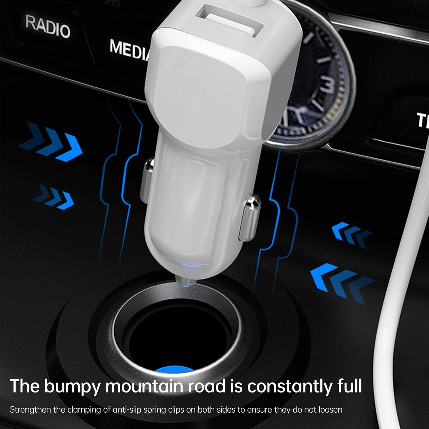 Caricabatterie USB PD5V1A QC3.0 con display, piccolo caricabatteria per auto a 8 porte, accendisigari