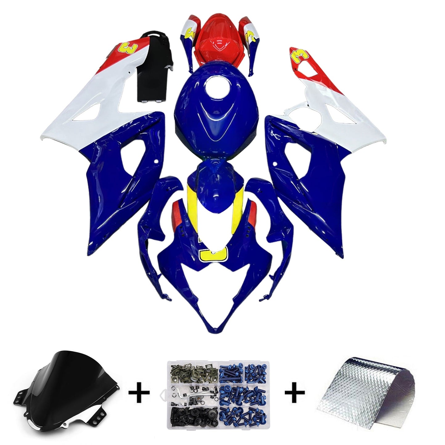 Kit carenatura iniezione plastica ABS per Suzuki GSXR1000 2005-2006 K5