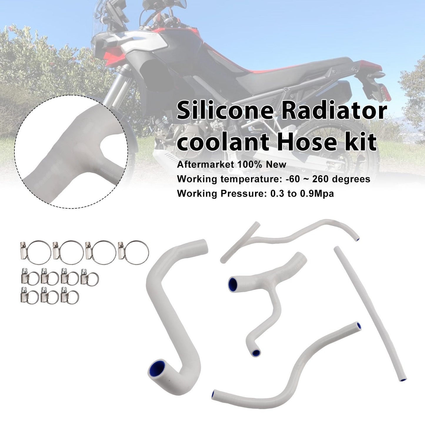 Tubo flessibile del liquido di raffreddamento del radiatore in silicone Aprilia Tuareg 660 2022-2025