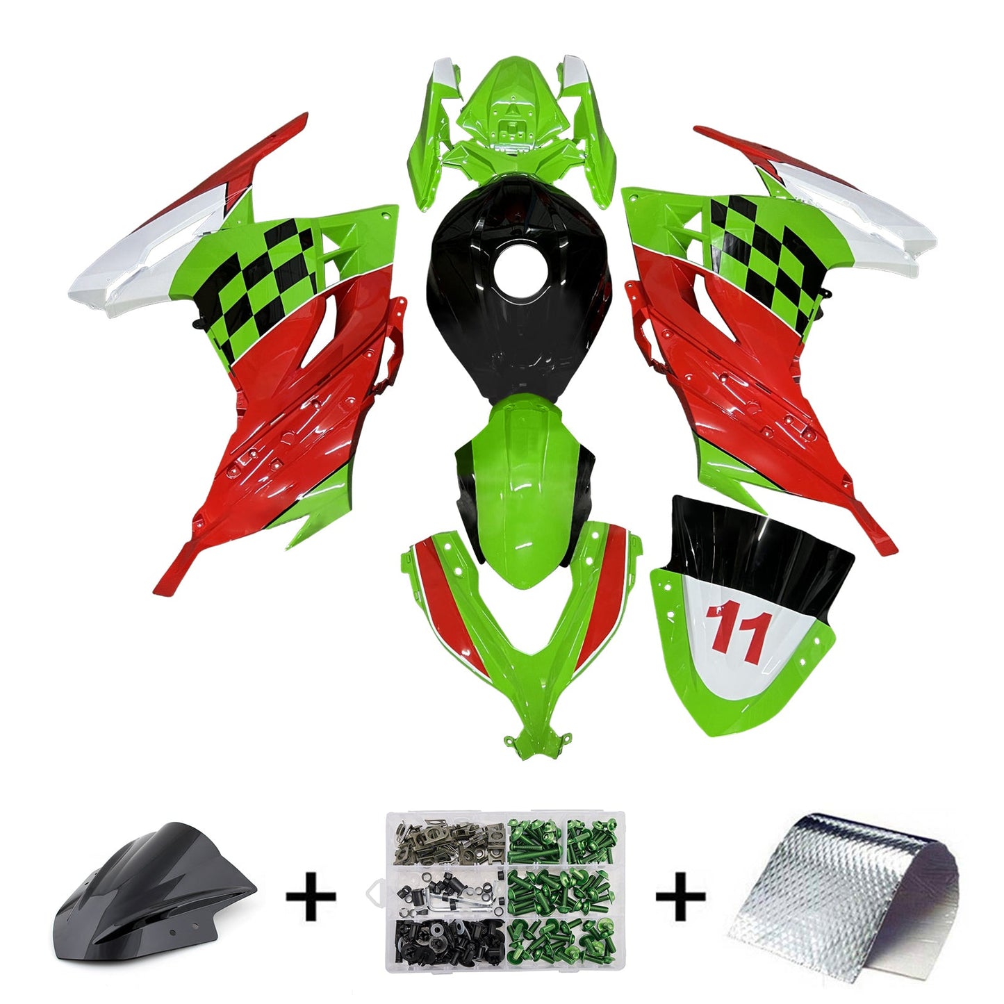 Kit carenatura iniezione in plastica ABS adatto per Kawasaki EX300 Ninja300 2013-2024