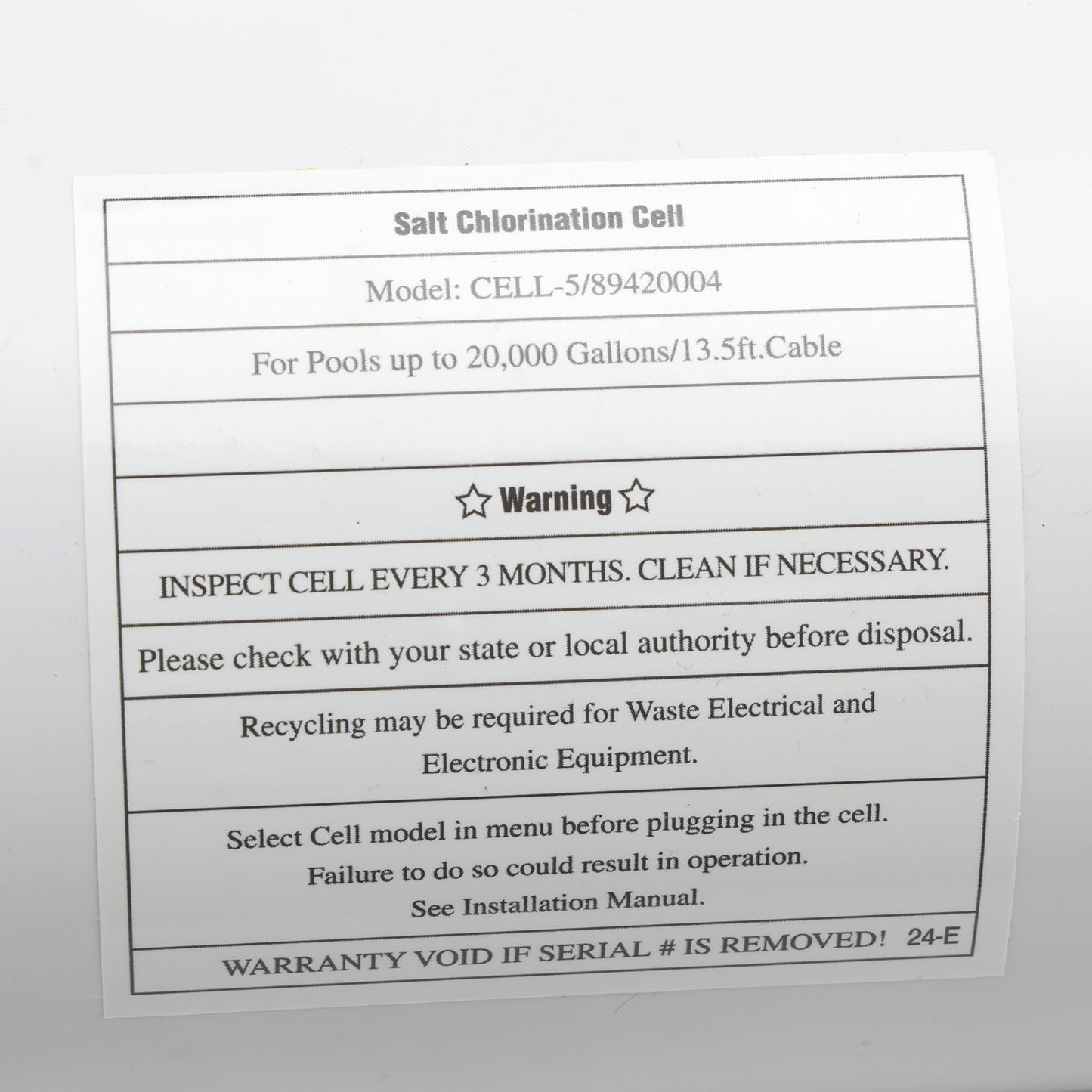 Cella di clorazione salina TurboCell GLX-CELL-5 per piscine Hayward fino a 20.000 galloni