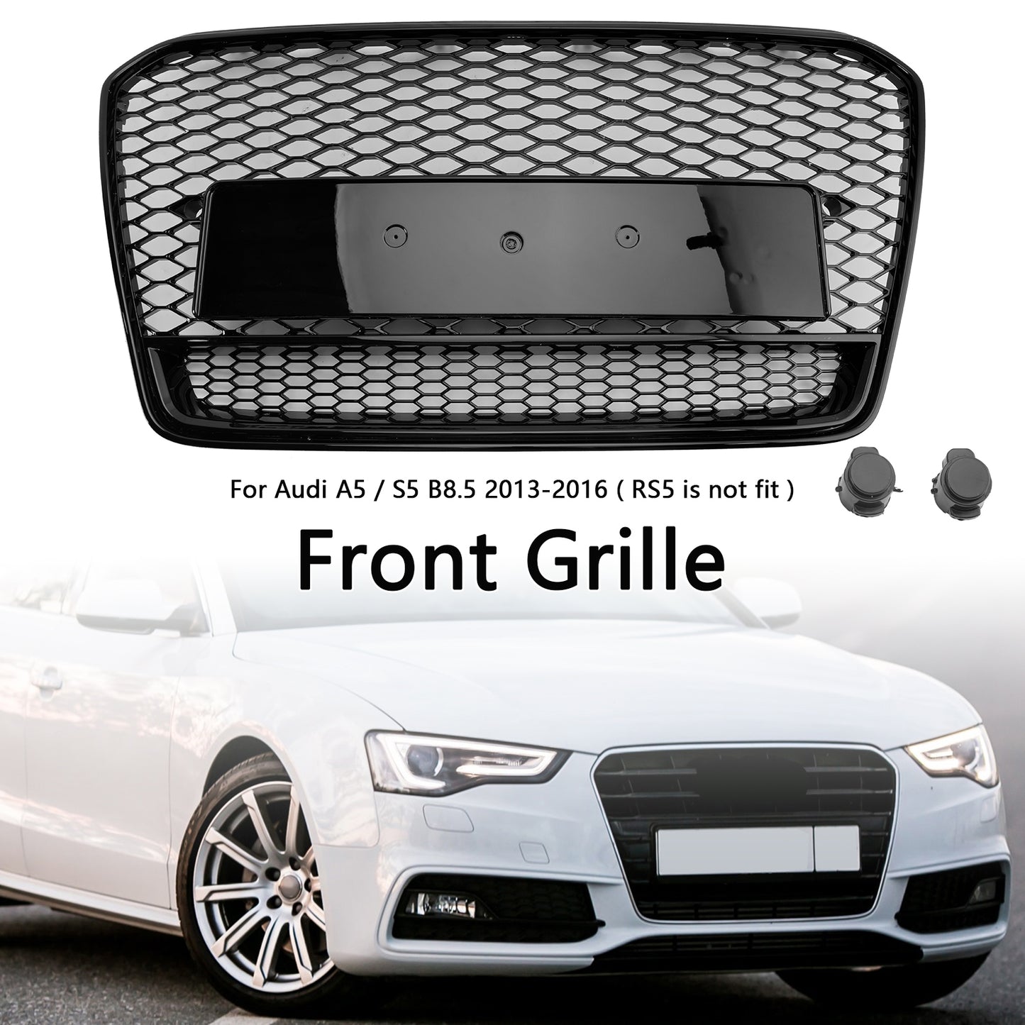 Per Audi A5 S5 B8.5 2013-2016 RS5 Stile Griglia paraurti anteriore a nido d'ape