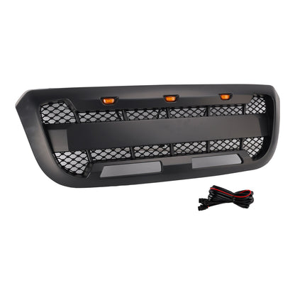 Griglia paraurti anteriore nera opaca con luce LED per Ford Ranger 2004-2011.