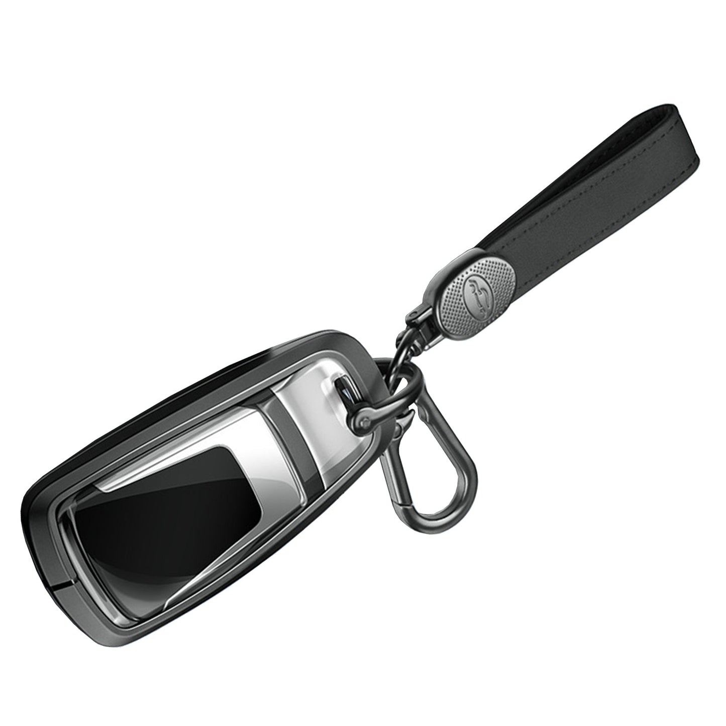 Custodia per chiave auto in TPU nero in lega di alluminio con fibbia per Audi a6l a4l a3