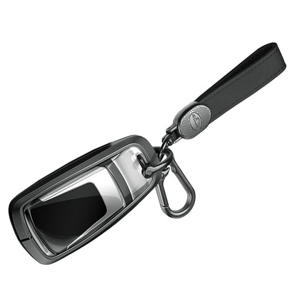 Custodia per chiave auto in TPU nero in lega di alluminio con fibbia per Audi a6l a4l a3