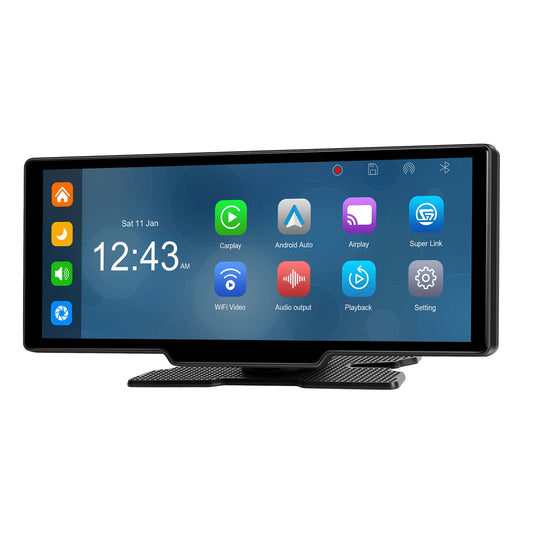 Navigazione per auto portatile Bluetooth da 10,26"", autoradio wireless Carplay, telecamera AHD
