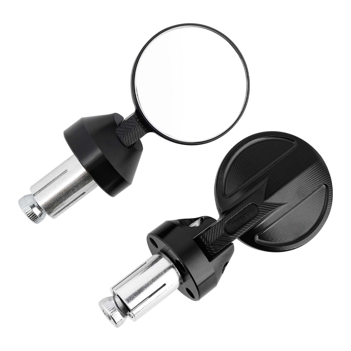 MINI SPECCHIETTI MANUBRIO BAR END SET D=35MM NERO PER PIAGGIO / VESPA