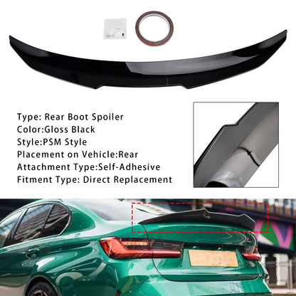 Spoiler posteriore nero lucido per BMW Serie 3 G20 G80 19-25 PSM Style