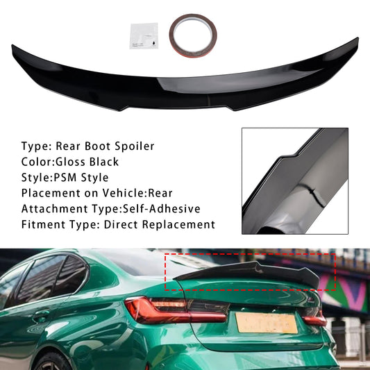 Spoiler posteriore nero lucido per BMW Serie 3 G20 G80 19-25 PSM Style