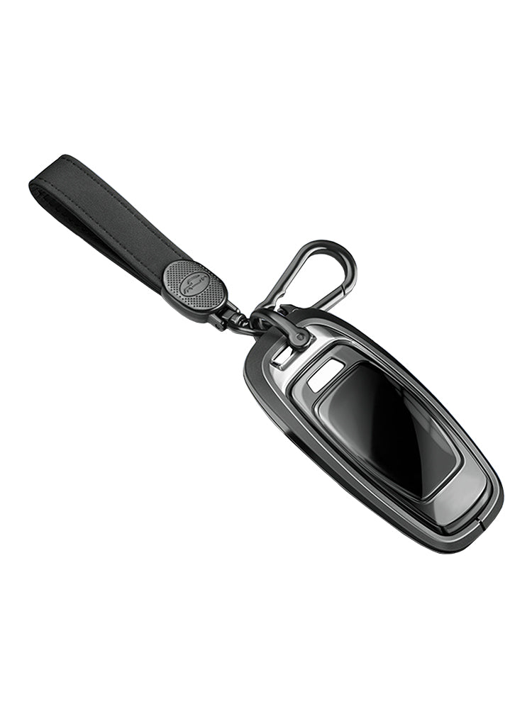 Custodia per chiave auto in TPU nero in lega di alluminio con fibbia per Audi a6l a4l a3