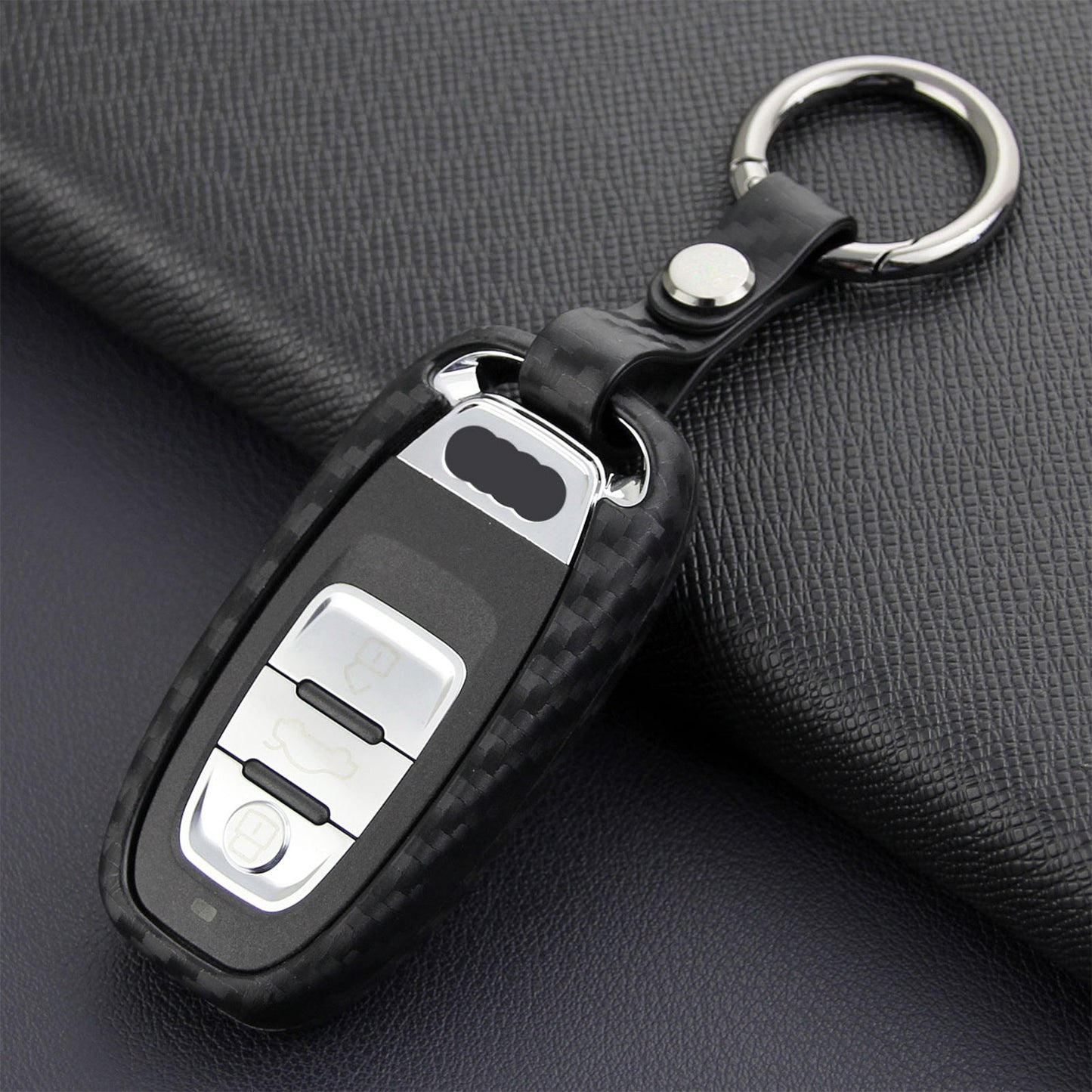 Custodia in pelle e silicone per chiave auto con fibbia per Audi