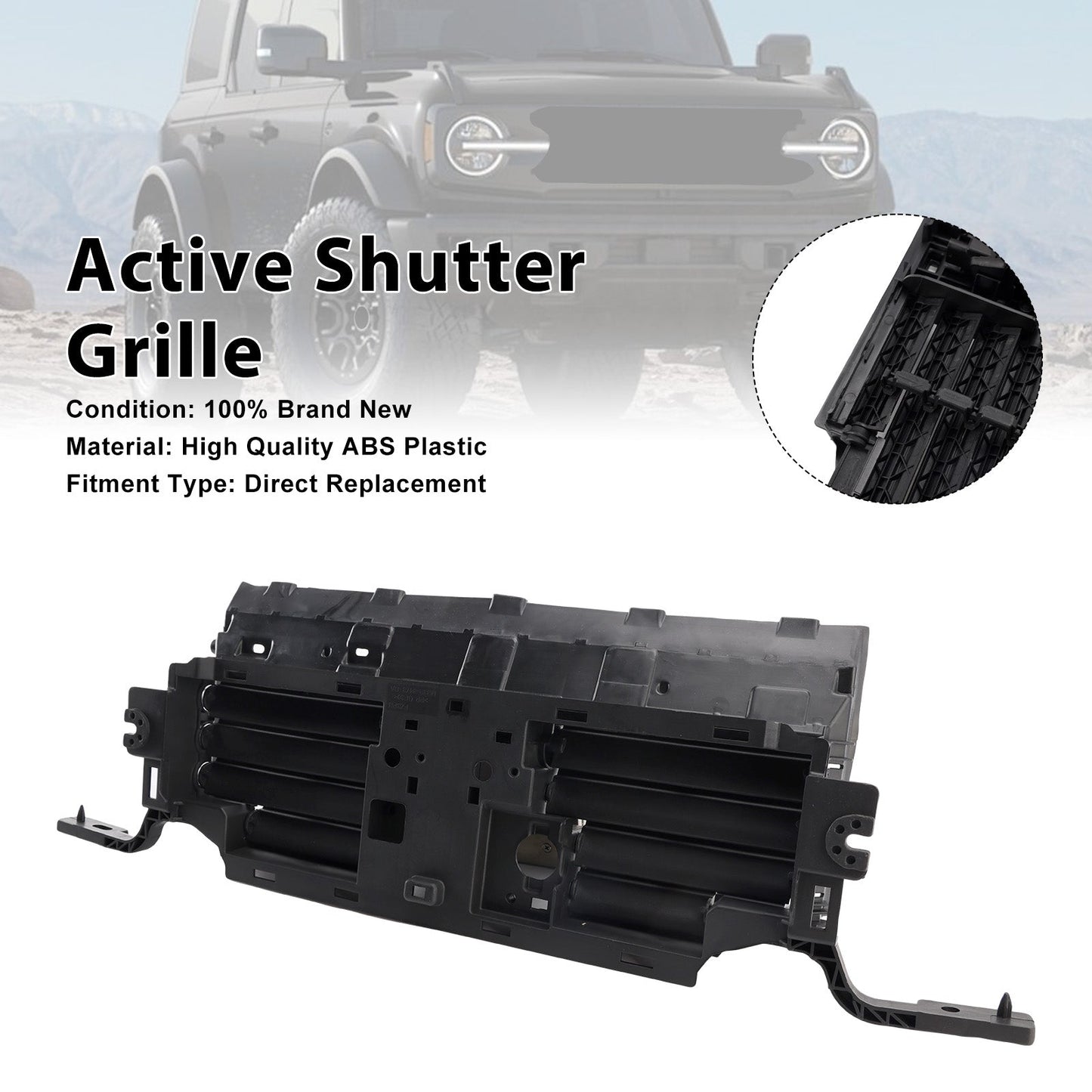 Griglia anteriore attiva inferiore con motore per Ford Bronco 2.3L e 2.7L 2021-2022