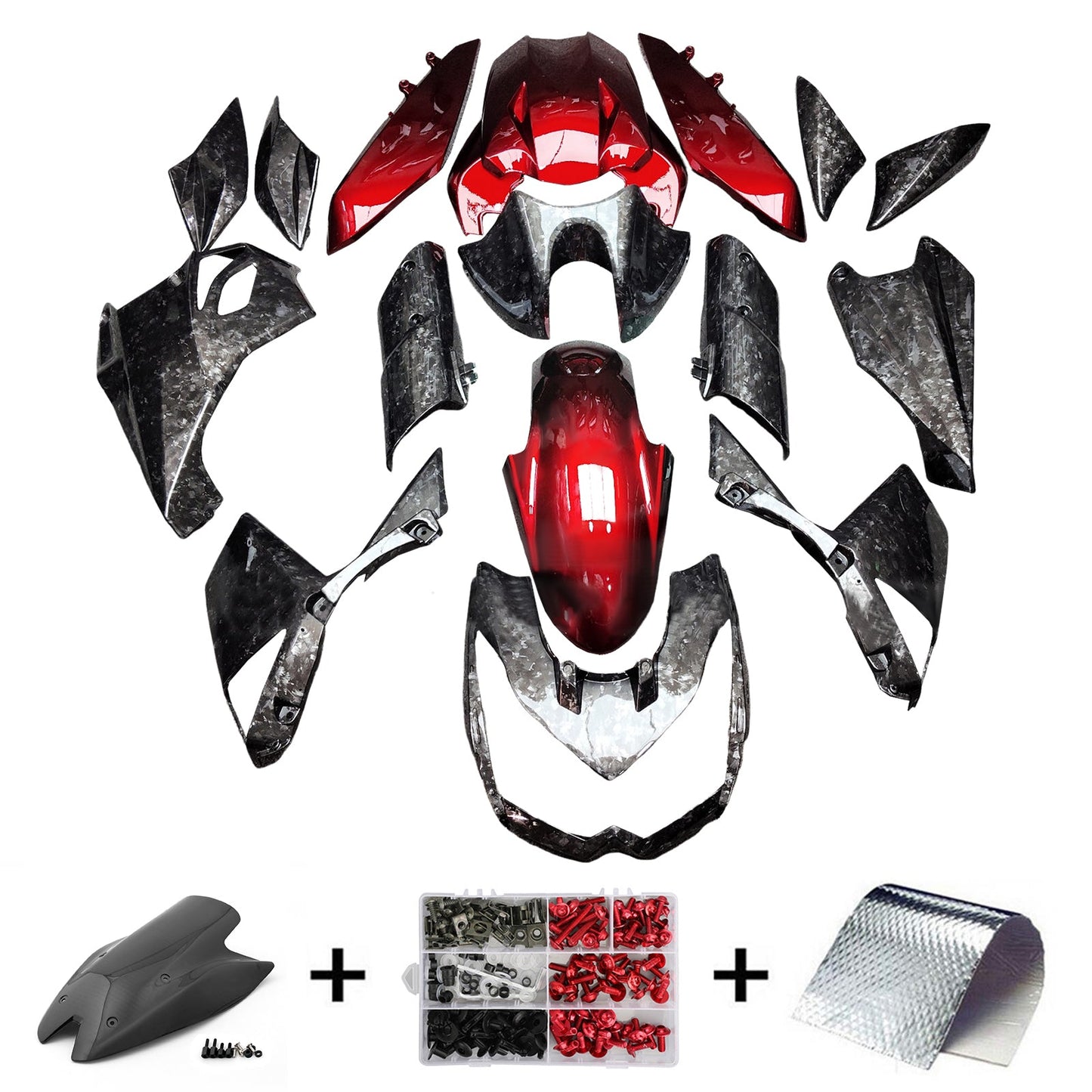 Kit carenatura iniezione in plastica ABS adatto per Kawasaki Z1000 2010-2013
