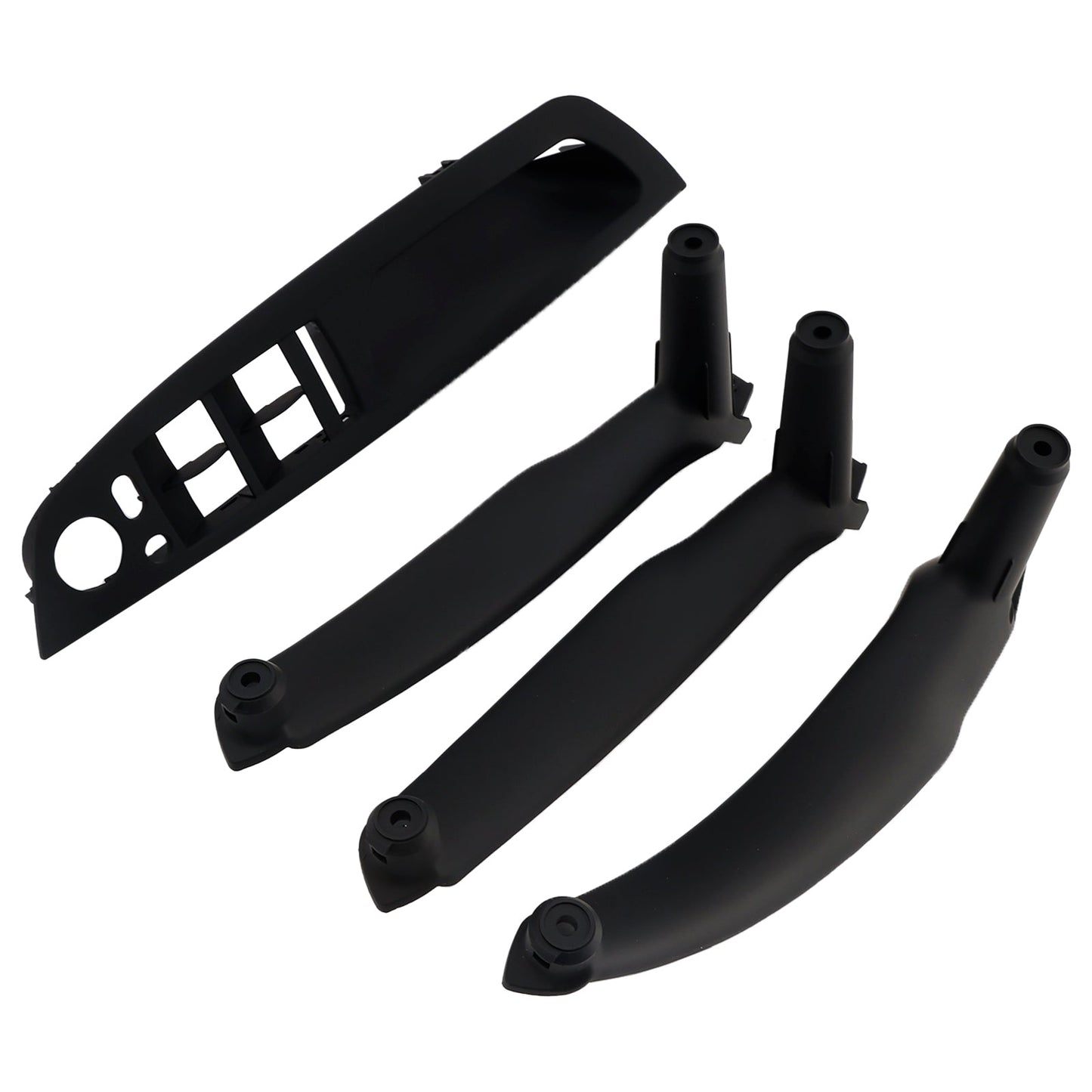 4 pezzi di rivestimento per maniglia interna della portiera nera per BMW E70 X5 E71 X6 07-14