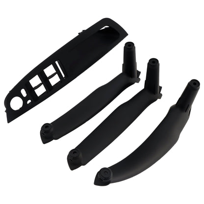 4 pezzi di rivestimento per maniglia interna della portiera nera per BMW E70 X5 E71 X6 07-14
