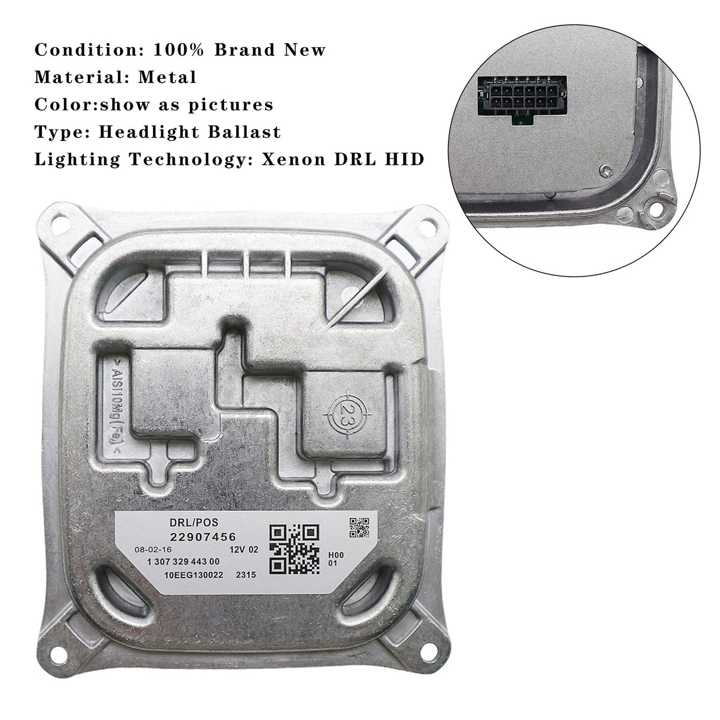 Modulo fari DRL Ballast 22907456 per Cadillac CTS Chevy Camaro 2014-2022