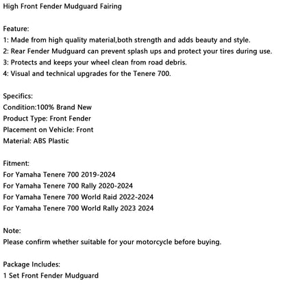 Parafango anteriore alto per Yamaha Tenere 700 2019-2026