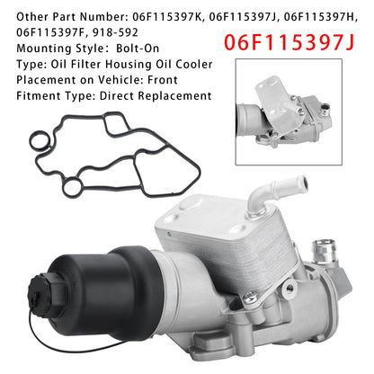 Gruppo filtro olio radiatore olio motore TTS Quattro 2.0L 2009-2015 06F115397J 06F115397H 918-592