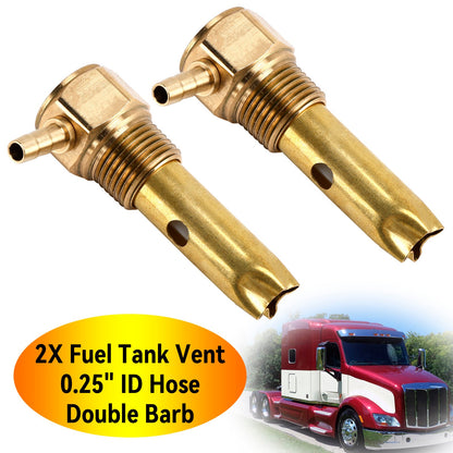 2X 0,25"" ID tubo flessibile doppio attacco serbatoio carburante sfiato gruppo FTA-V-50-02 per Peterbilt
